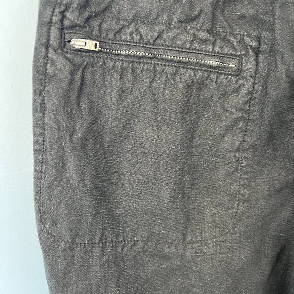WRAP London Black Linen Cargo Trousers Size 10 Lagenlook Summer Vacation - Picture 9 of 11